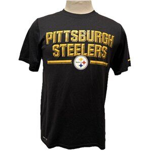 Pittsburgh Steelers Shirt Adult Medium Black Short Sleeve Nike Dri-Fit NFL Men